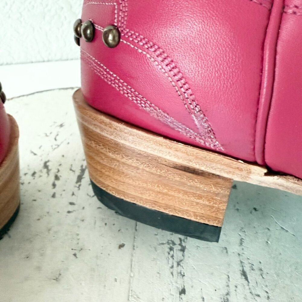 Lane COSSETTE Hot Pink Cowboy Boots Western Tall Snip Toe Size 9.5 - Picture 8 of 14